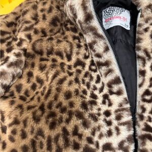 Kensie Girl Brown Leopard Print Puffer Jacket
